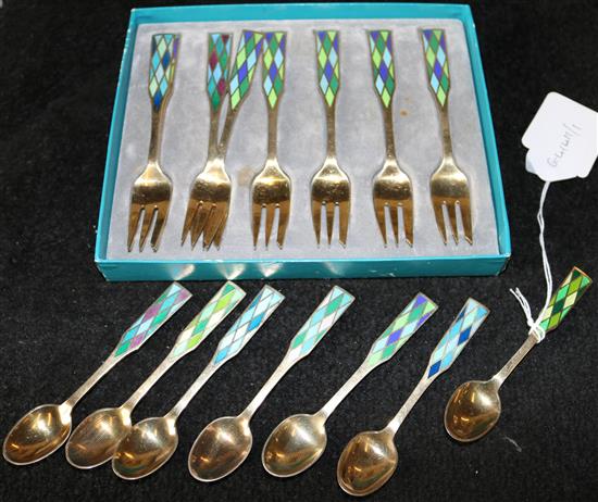Georg Jensen enamel forks & spoons